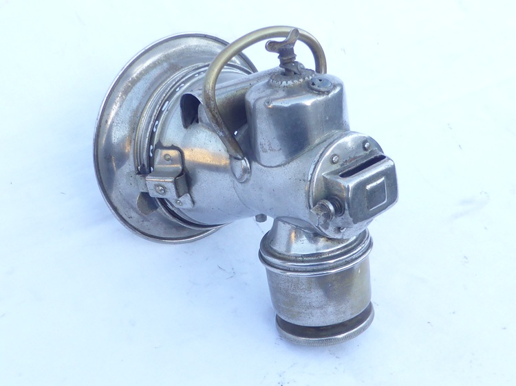early motorcycle acetylene lamp